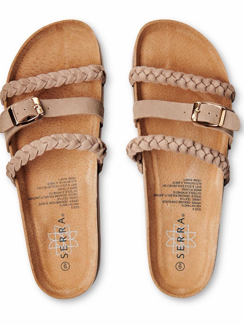 Serra Ladies Genuine Leather Footbed Sandal size 9